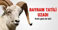 Kurban Bayramında Tatil Uzadı