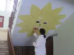 Okulun Koridor Duvarları Sanat Bahçesi