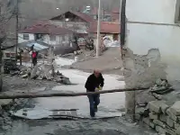 Hacıyakup Köyü Paşalar Mahallesinde imece Parke Döşeme Çalışması.