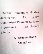 Kaymakamlık Bayram Programını Açıkladı