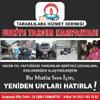 TA-Hİ-DER'den Suriye'ye Yardım Kampanyası