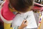 Öğrencilerden Karakalem Çalışması
