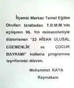 23 Nisan Törenleri Atatürk İlkokulu Bahçesinde Yapılacak