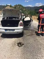 Otomobil Alev Aldı.