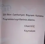 29 Ekim Bayram Törenleri İlçe Merkezinde Yapılacak