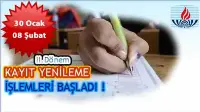 II. Dönem Kayıt Yenileme İşlemleri Başladı !