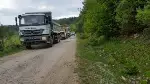 Karagöl Yaylası yolunda asfalt yama çalışması