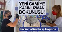 Taraklı'daki caminin tezyinatı kadın uzmanların eliyle yenileniyor