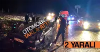 OTOMOBİL TAKLA ATTI: 2 YARALI