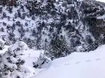 Taraklı’daki Tuzla kanyonu, kar yağışının ardından güzel manzaralar sunuyor.
