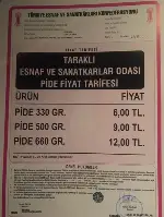 Taraklı’da Pide Fiyatları Açıklandı