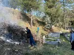 TARAKLI MEZARLIĞINDA BAYRAM TEMİZLİĞİ