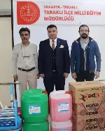 Okullara hijyen desteği malzemeleri dağıtıldı