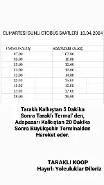 Otobüs saatlerine bayram düzenlemesi