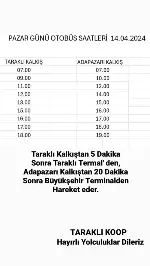 Otobüs saatlerine bayram düzenlemesi