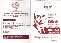 12 Mart İstikal Marşı'nın Kabulü ve Mehmet Akif Ersoy'u Anma Günü