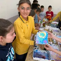 Taraklı Ortaokulu'nda Yıl Sonu Ebru Etkinliği