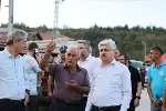 Vali Doğan ve Başkan Alemdar Yangın Bölgesindeki Köyleri Ziyaret Etti